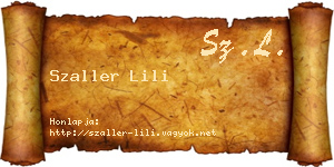 Szaller Lili névjegykártya